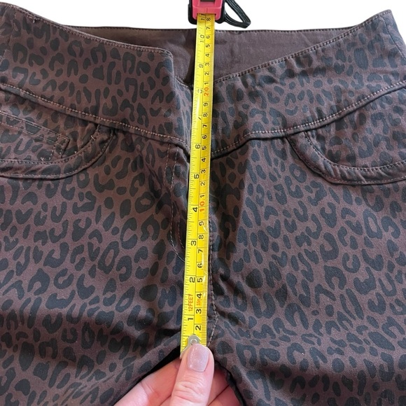 Cleo reversible leopard print pants brown small stretch office business casual - Picture 9 of 13